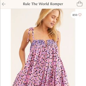 Free People Rule the World Romper Orchid Combo XS